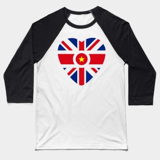 British Vietnamese Multinational Patriot Flag Series (Heart) Baseball T-Shirt